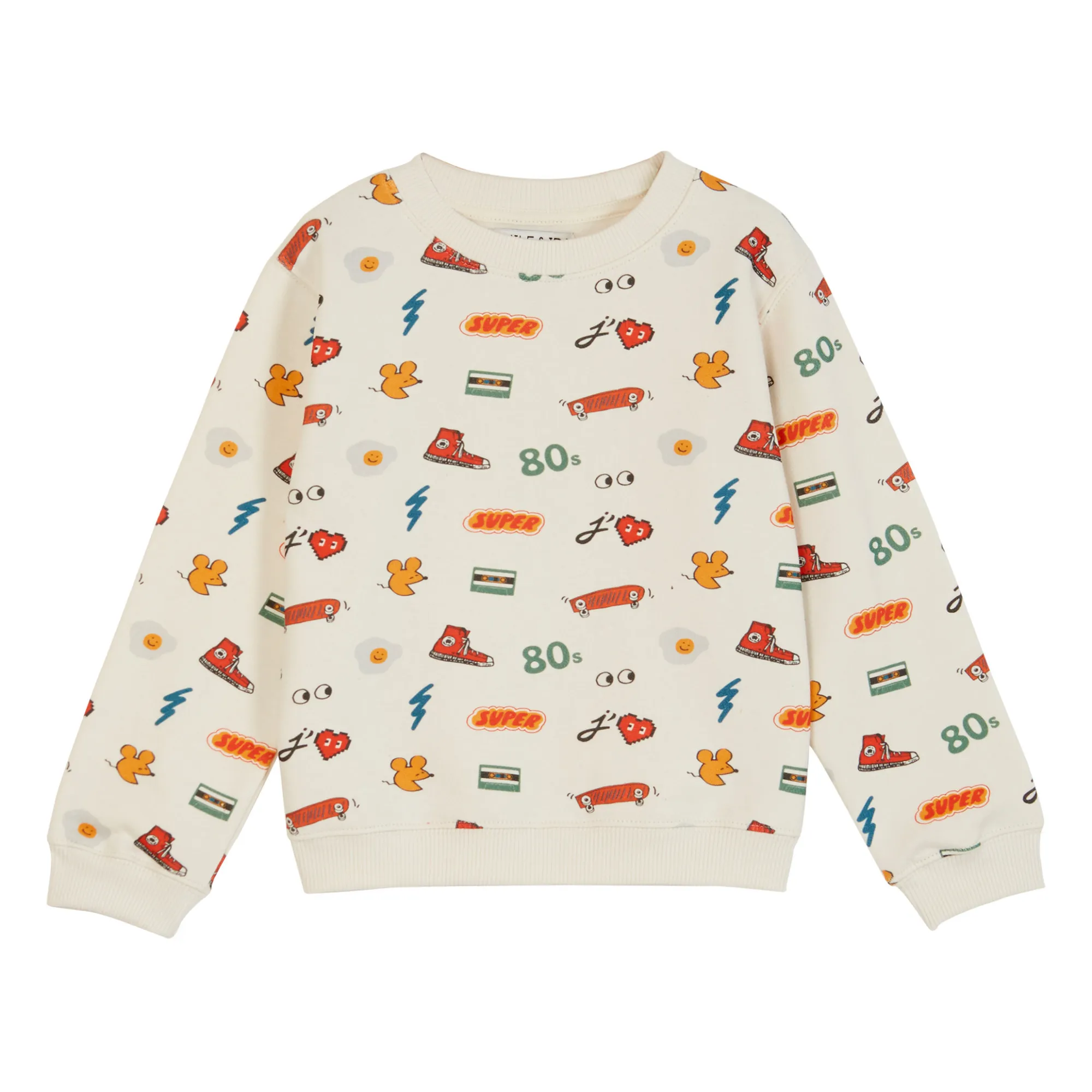 Emile Et Ida Blanc/Écru Organic Cotton Sweatshirt