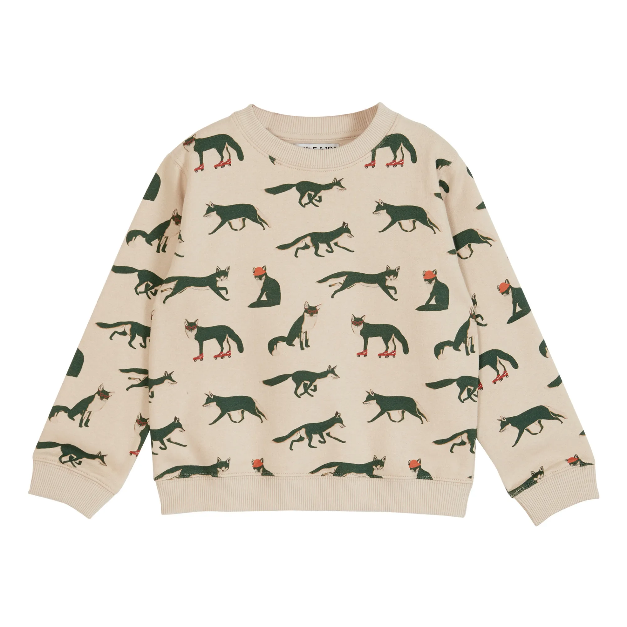 Emile Et Ida Ecru Fox Organic Cotton Sweatshirt
