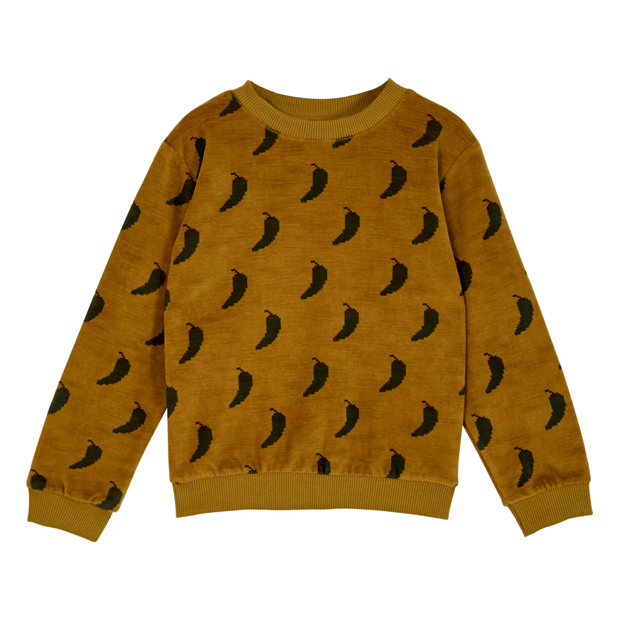 Emile Et Ida Ochre Velour Chilli Sweatshirt
