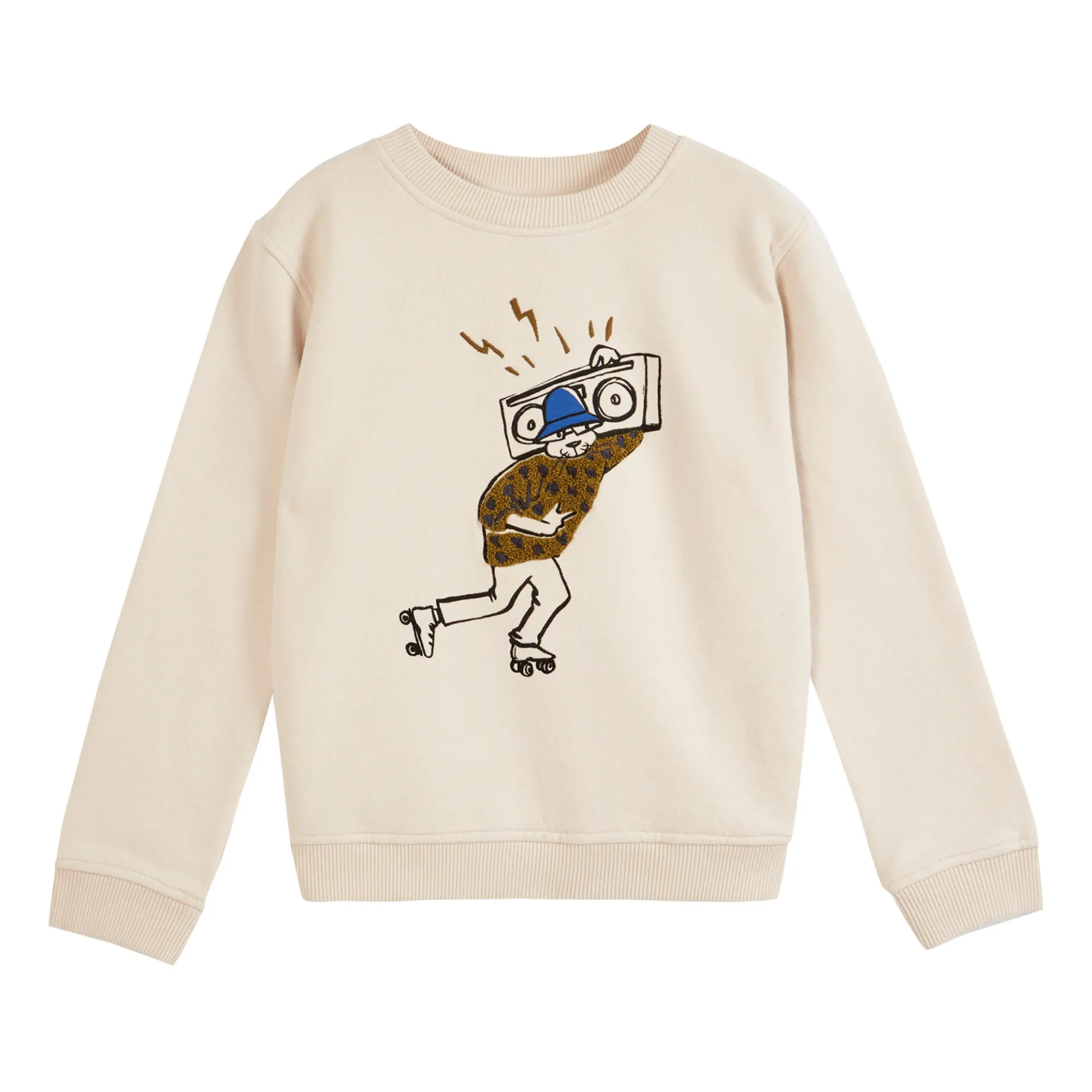 Emile Et Ida Ecru Organic Cotton Music Sweatshirt
