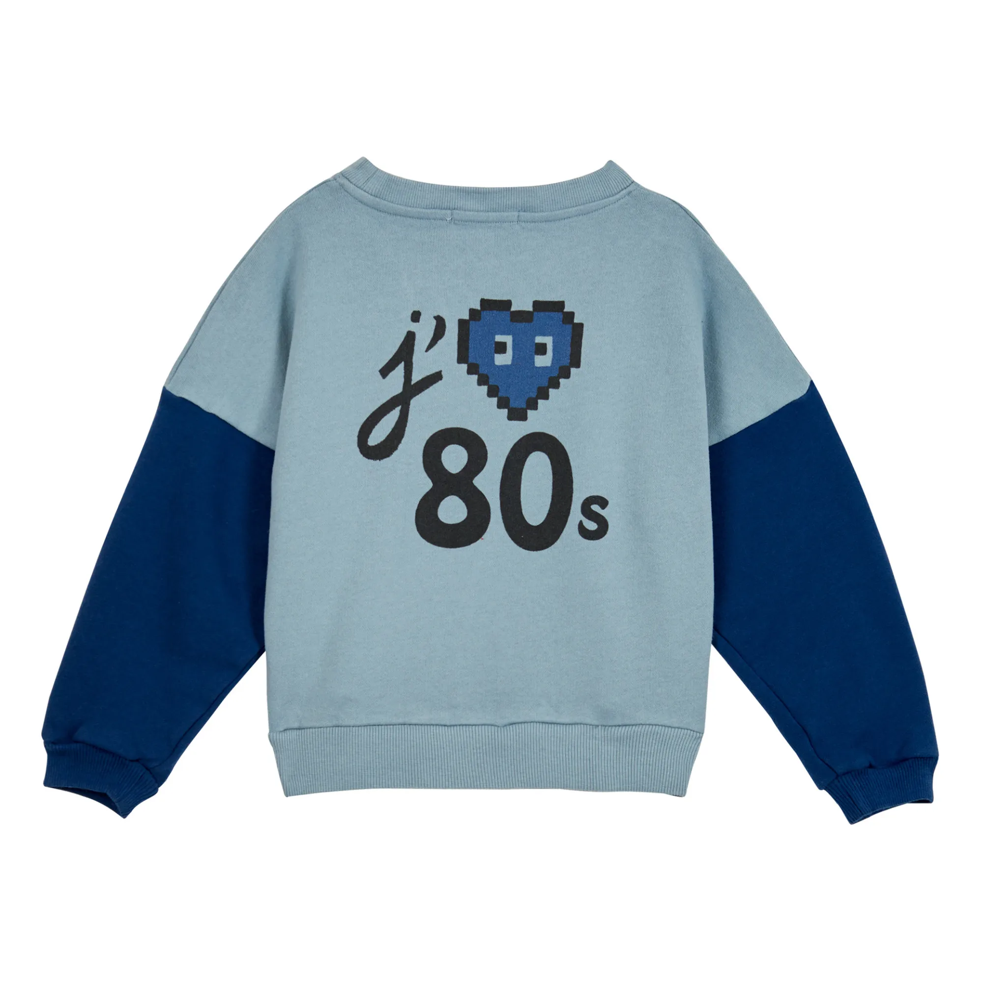 Emile Et Ida Blue Two-Colour Organic Cotton Sweatshirt