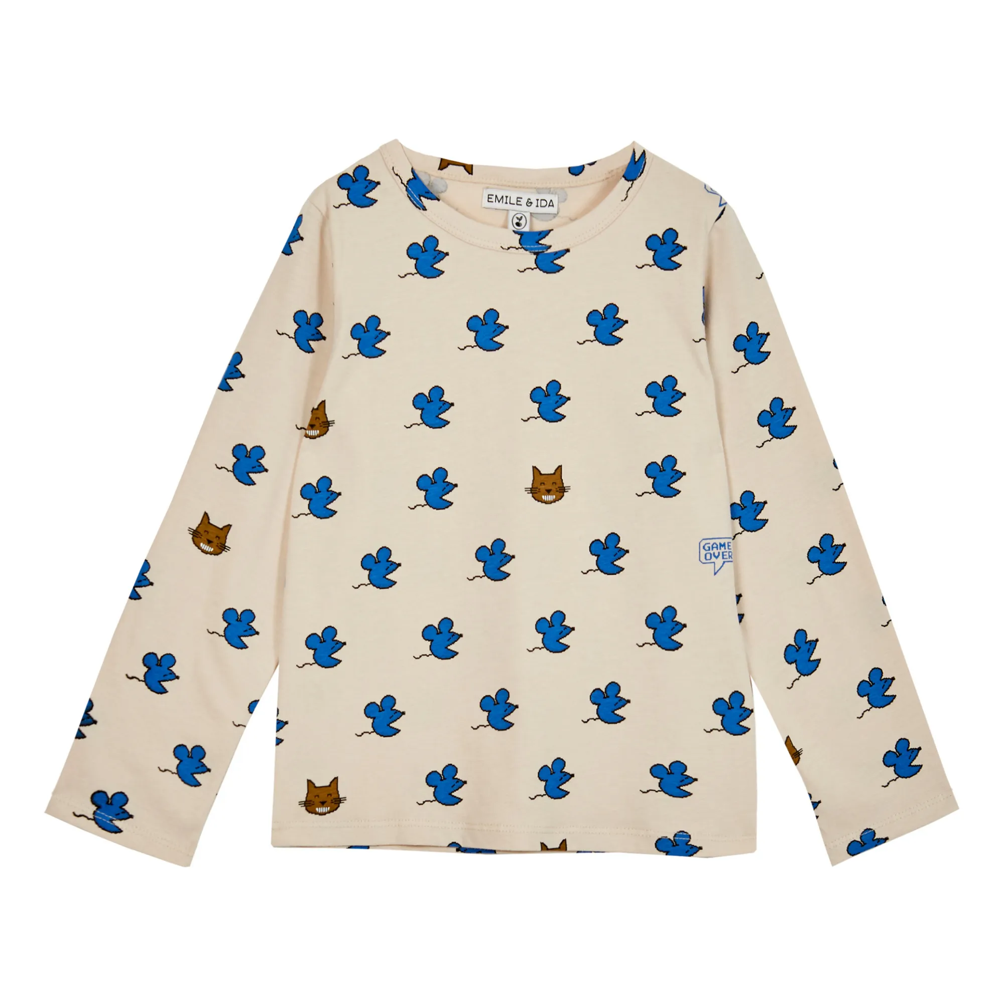 Emile Et Ida Ecru Organic Cotton Mouse T-Shirt