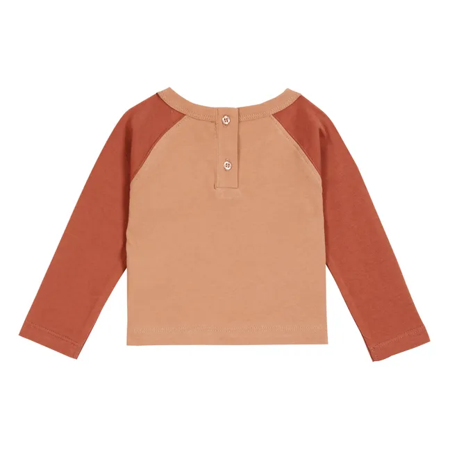 T-Shirt Coton Bio Bicolore 80s | Rouille