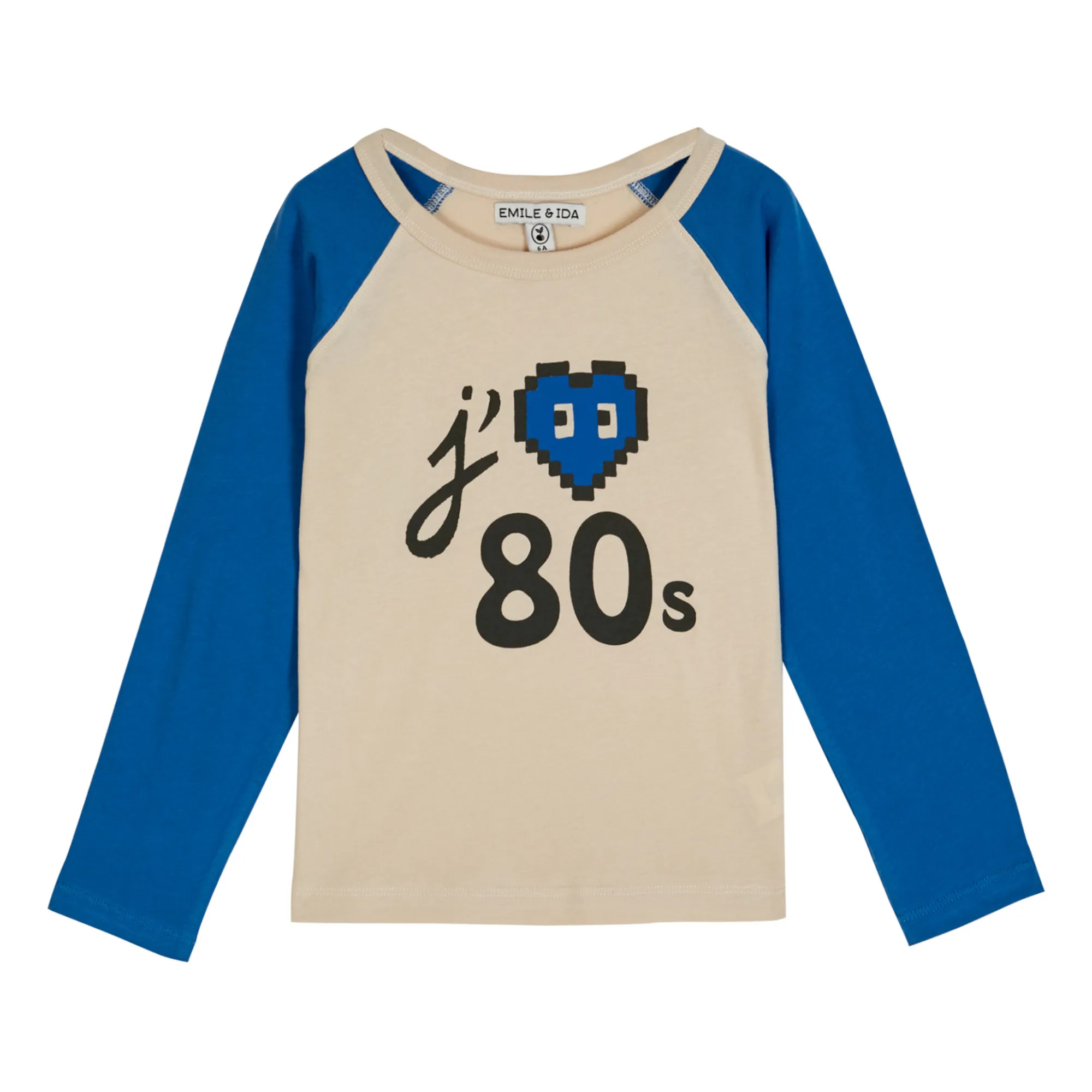 Emile Et Ida Blue Organic Cotton Two-Tone 80S T-Shirt