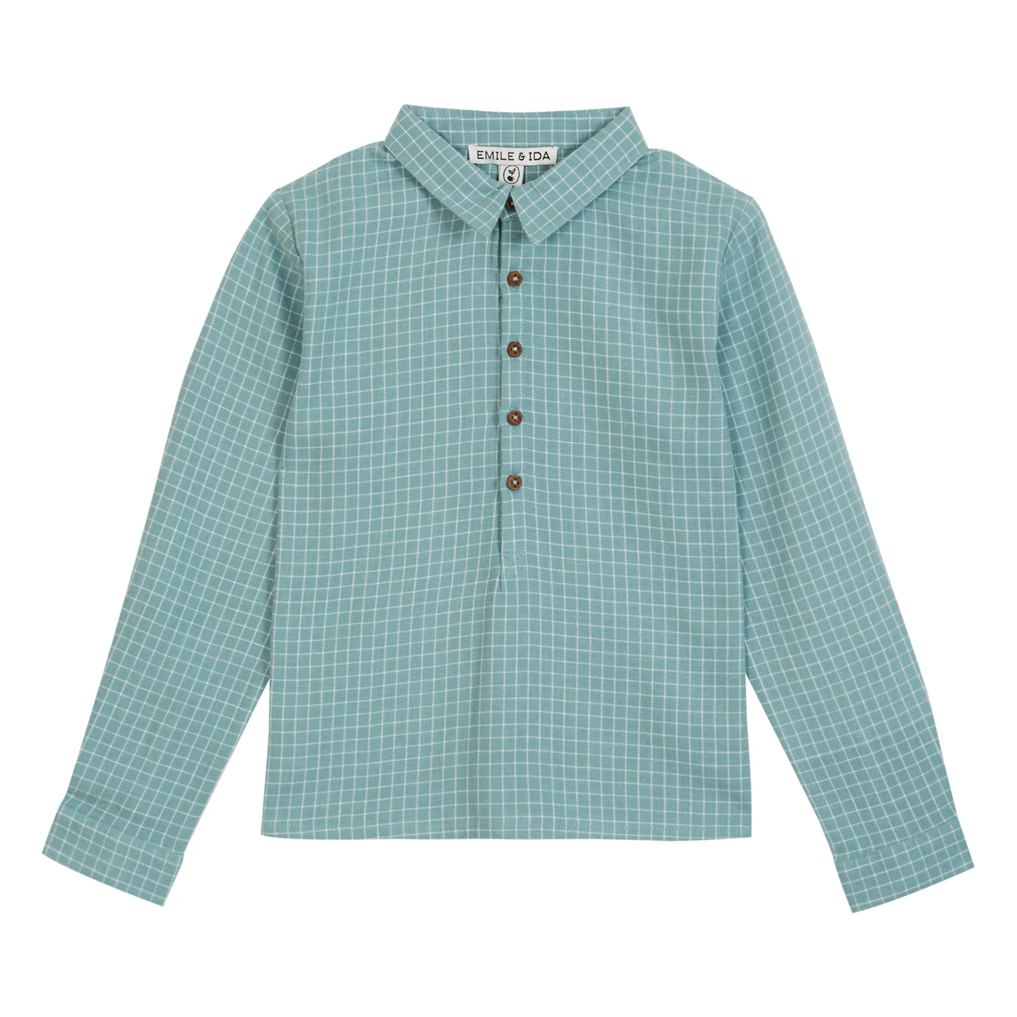 Emile Et Ida Blue Gingham Kurta Shirt