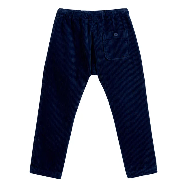 Corduroy Button-Up Pants | Midnight blue