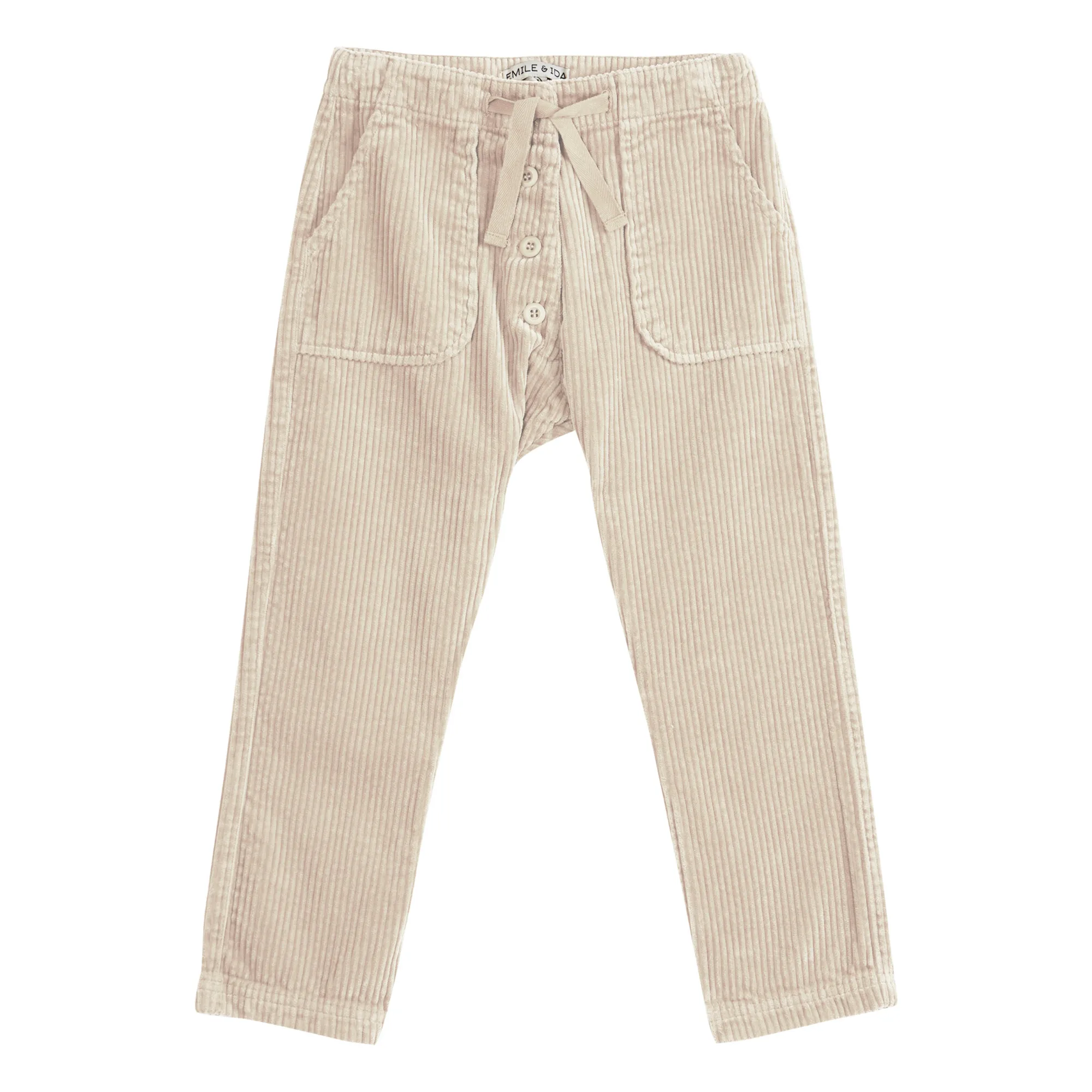 Emile Et Ida Ecru Corduroy Button-Up Pants