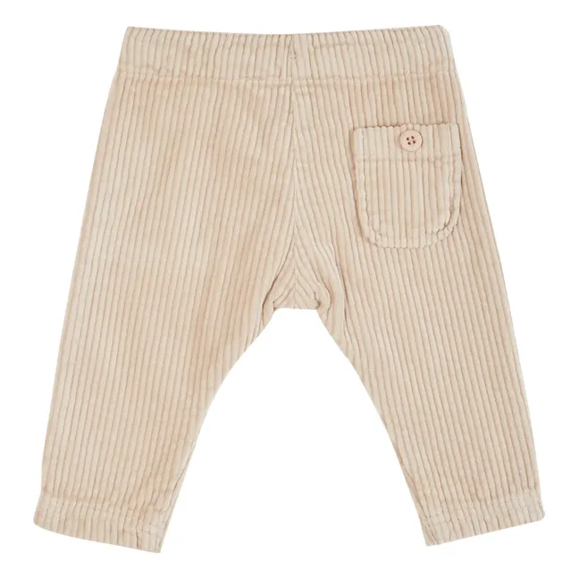 Corduroy Button-Up Pants | Ecru