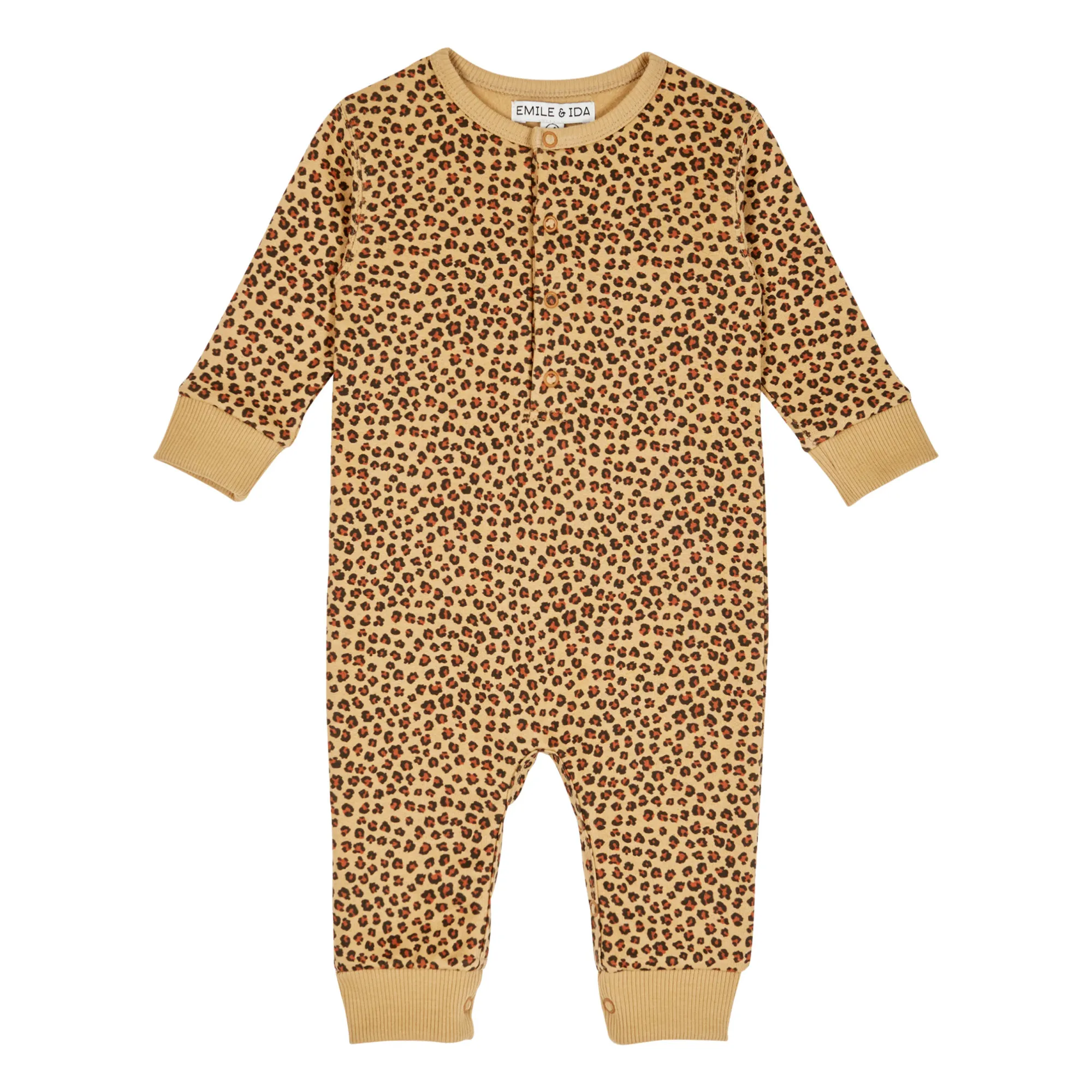 Emile Et Ida Camel Organic Leopard Fleece Jumpsuit