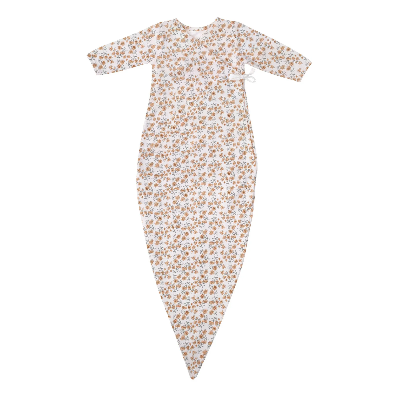 Bonjour Little Ecru Calipoppy Organic Cotton Knotted Kimono