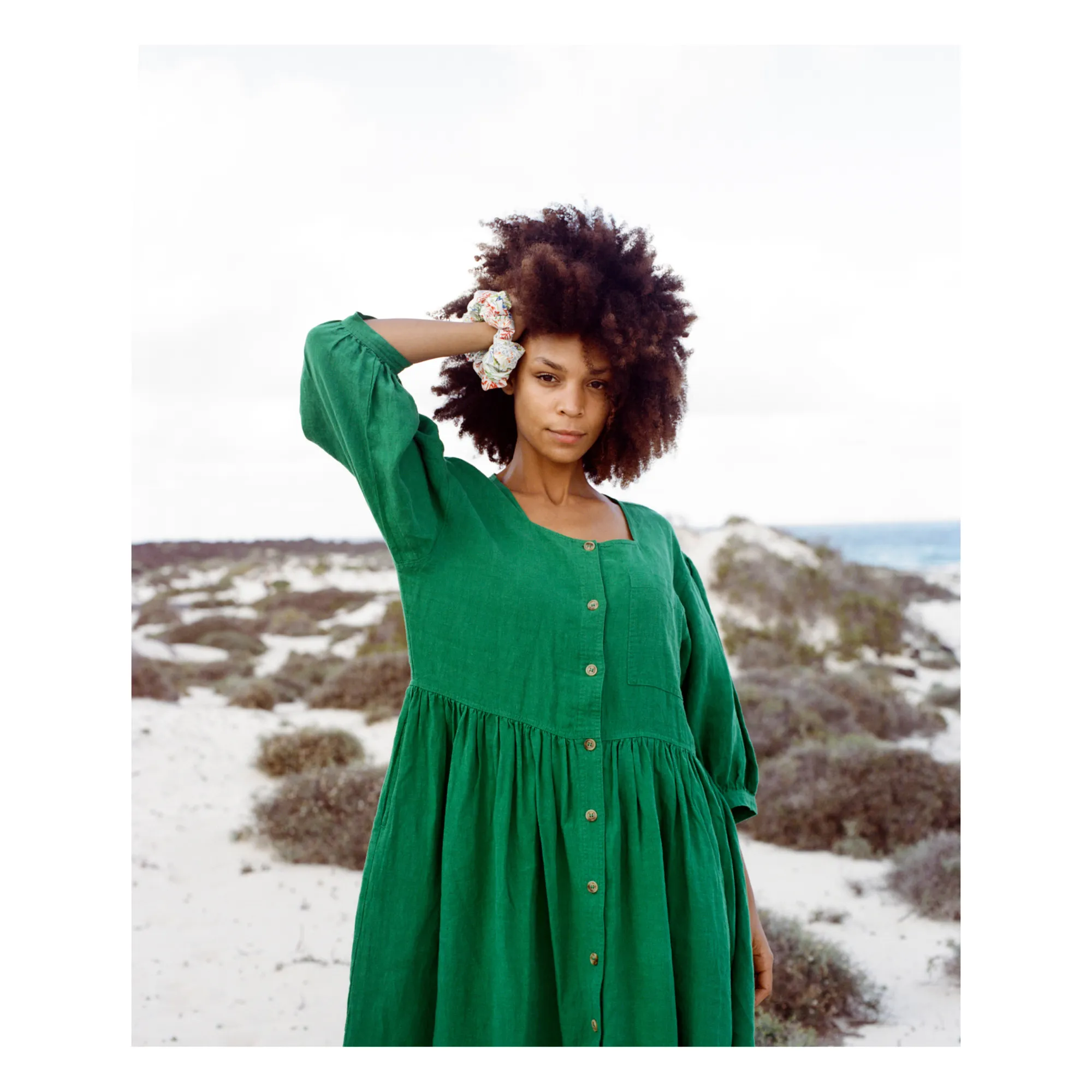 LF Markey - Nils Linen Dress - Green | Smallable