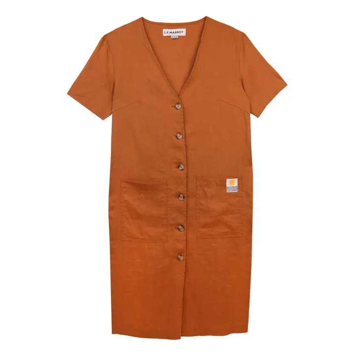 chinese dress ladies Basic Linen Shift Dress Fuchsia  LF MARKEY