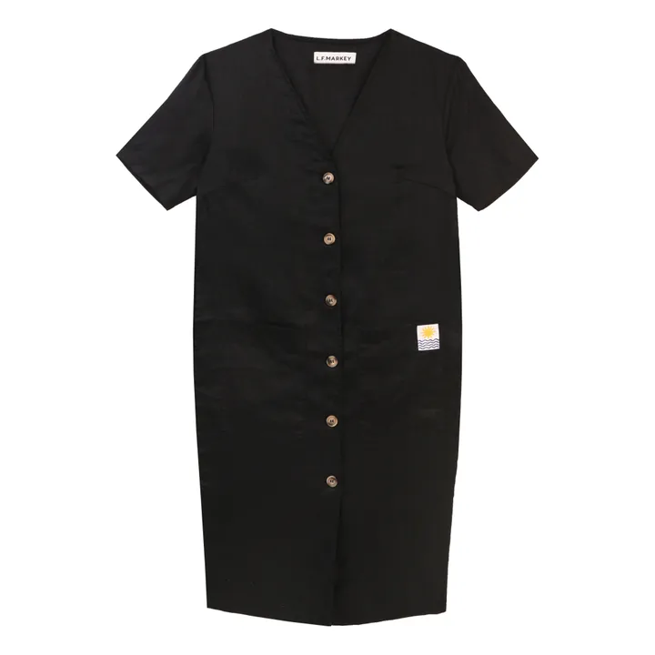 Vestido de lino Klein | Negro- Imagen del producto n°0