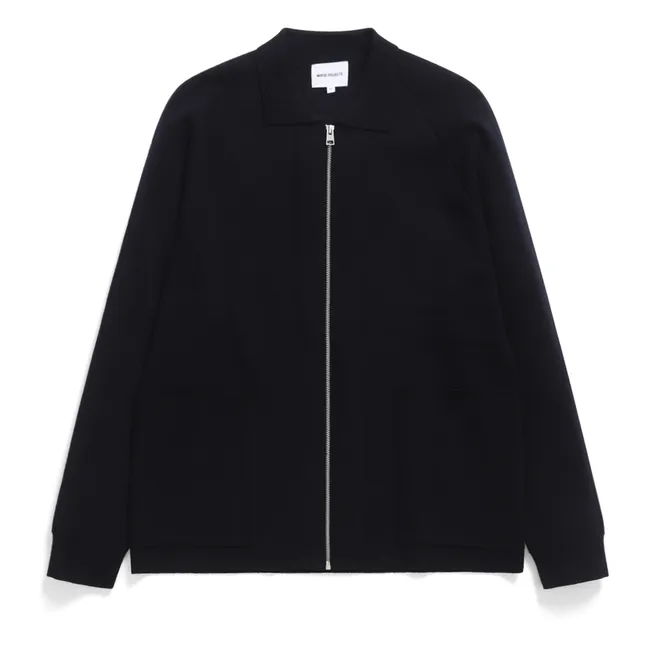 Giacca con zip Bjarne Merino | Blu marino