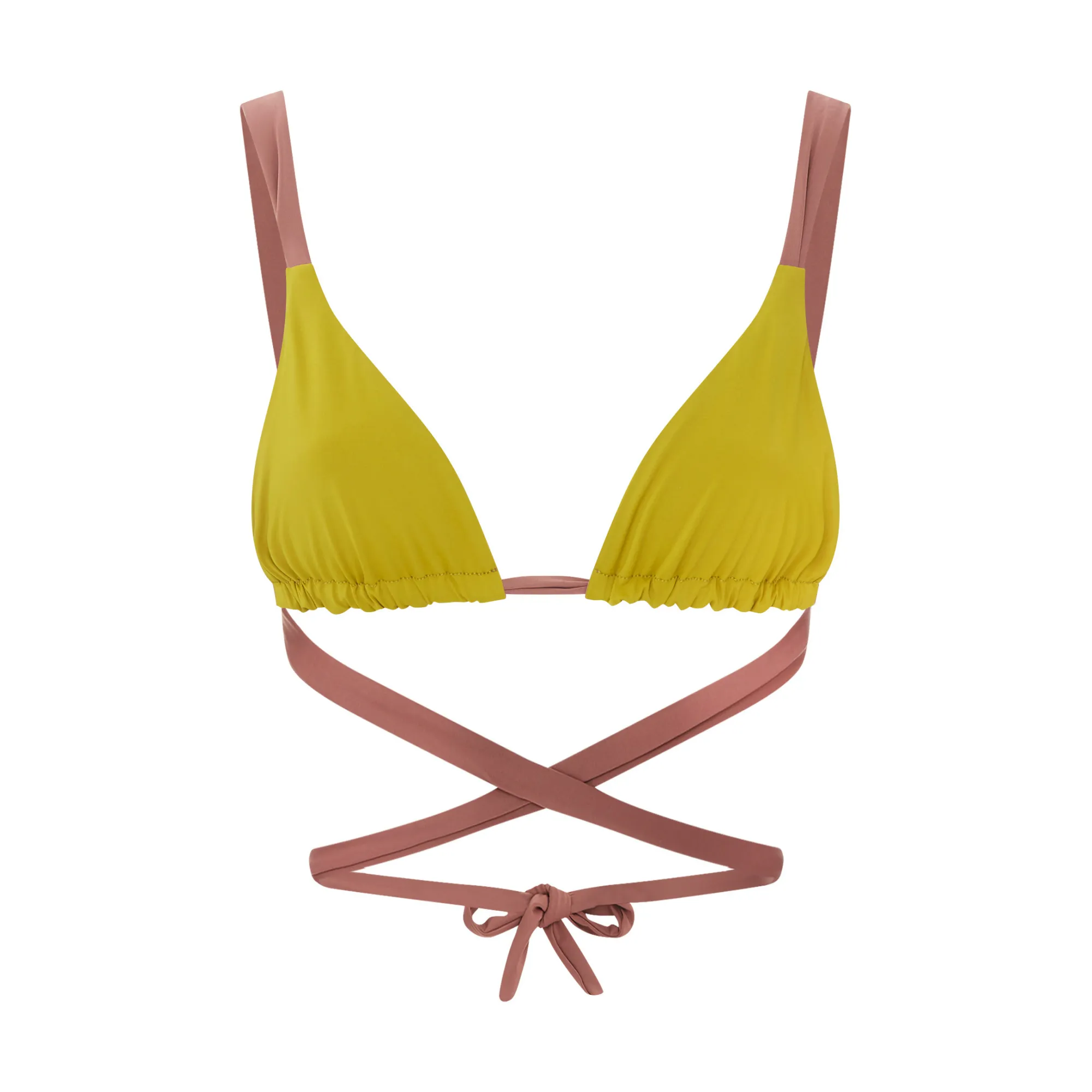 Alma Deia Brown Gathered Reversible Triangle Bikini