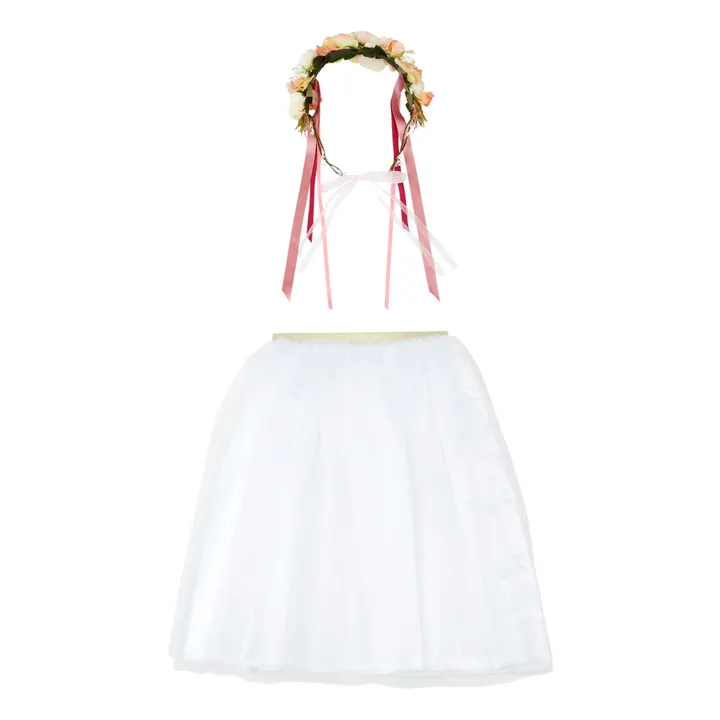 Tutu & Crown Costume Set - Obi Obi x Smallable Exclusive | White- Product image n°0