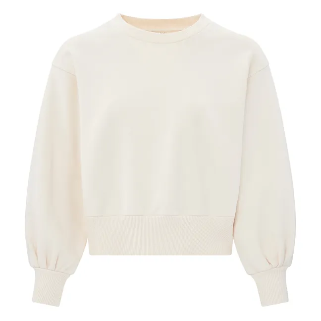 Boxy Organic Fleece Sweatshirt | Off white
