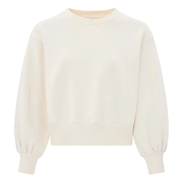 Boxy Organic Fleece Sweatshirt | Off white- Product image n°0