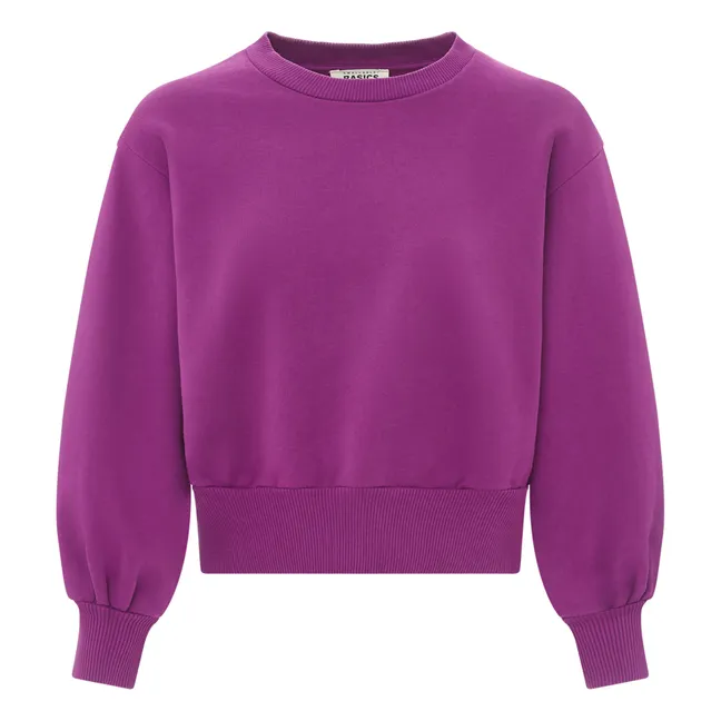 Boxy Organic Fleece Sweatshirt | Purple