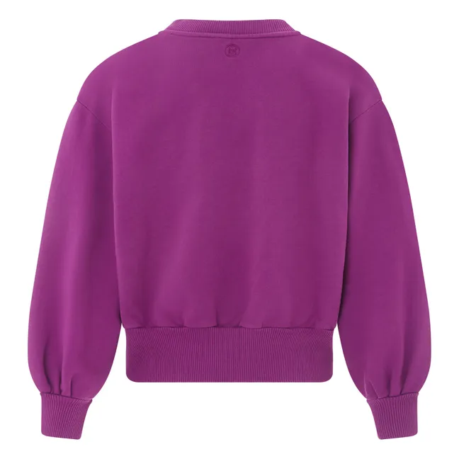 Boxy Organic Fleece Sweatshirt | Purple
