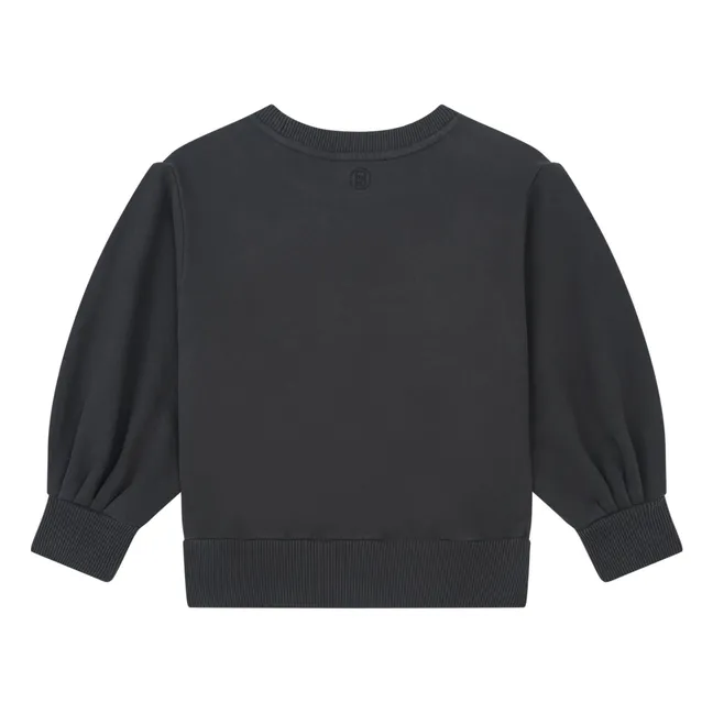 Sweatshirt Boxy Bio-Baumwolle | Schwarz