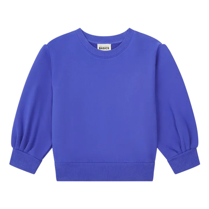 Boxy Organic Fleece Sweatshirt | Indigo blue- Product image n°0
