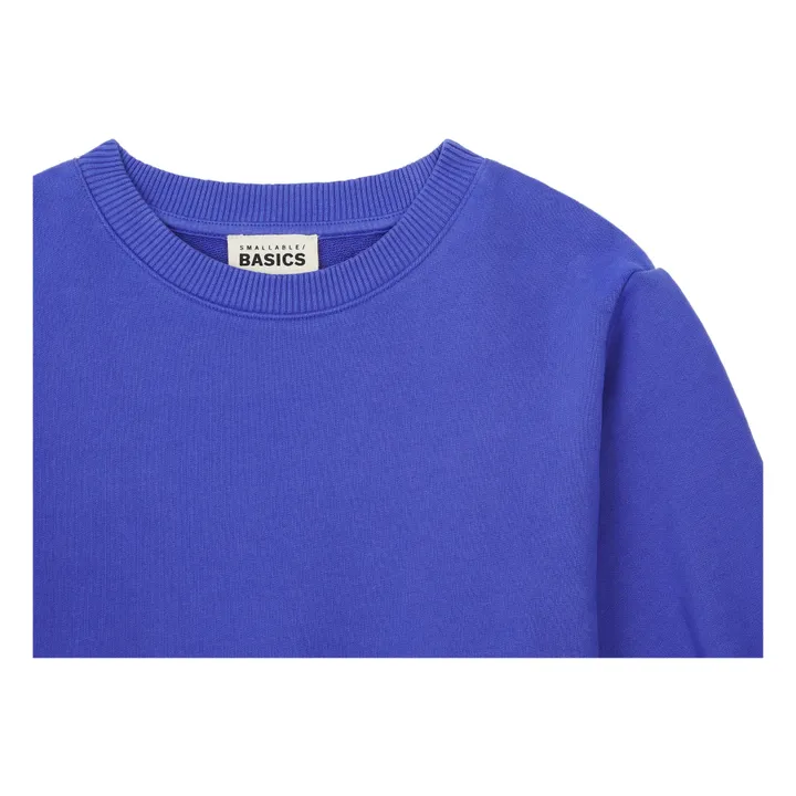 Boxy Organic Fleece Sweatshirt | Indigo blue- Product image n°1