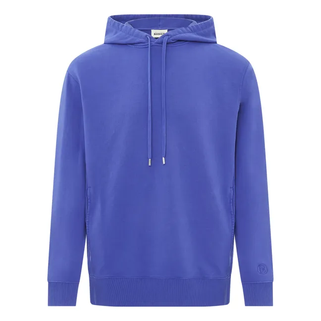 Felpa con cappuccio, in cotone bio | Blu  indaco
