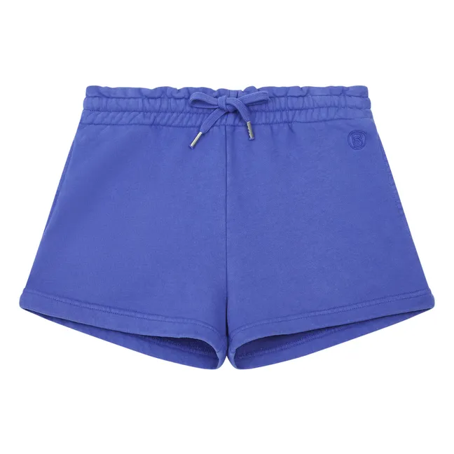 Short Fille Molleton Bio | Bleu indigo