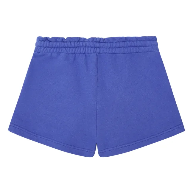 Short Fille Molleton Bio | Bleu indigo