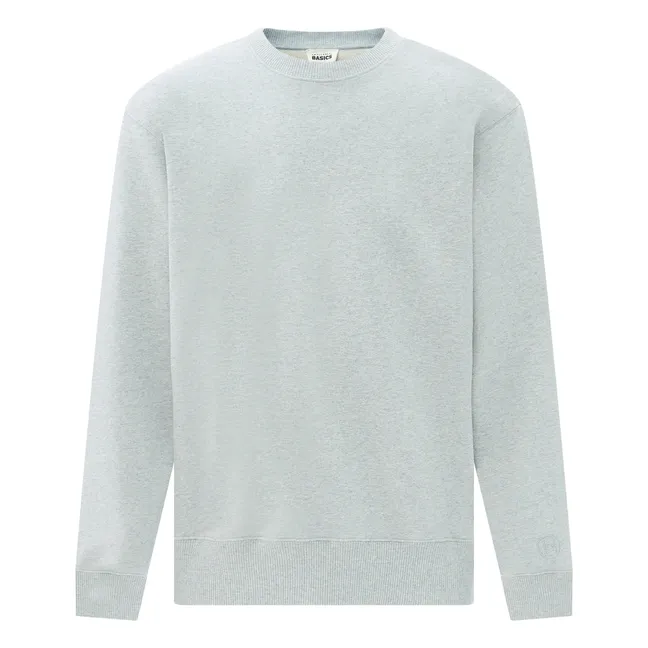 Felpa, modello: Crewneck, in mollettone bio | Grigio chiné