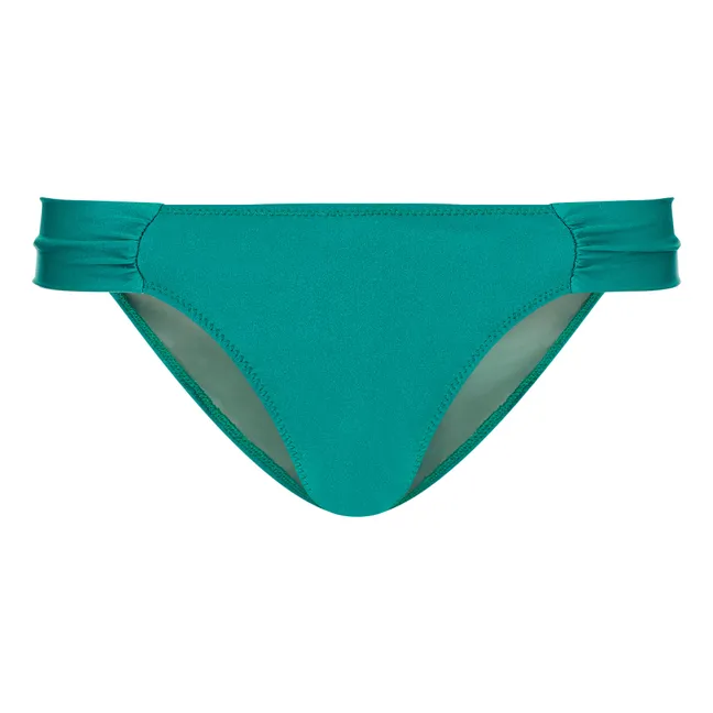 Geraffte Bikinihose | Smaragdgrün