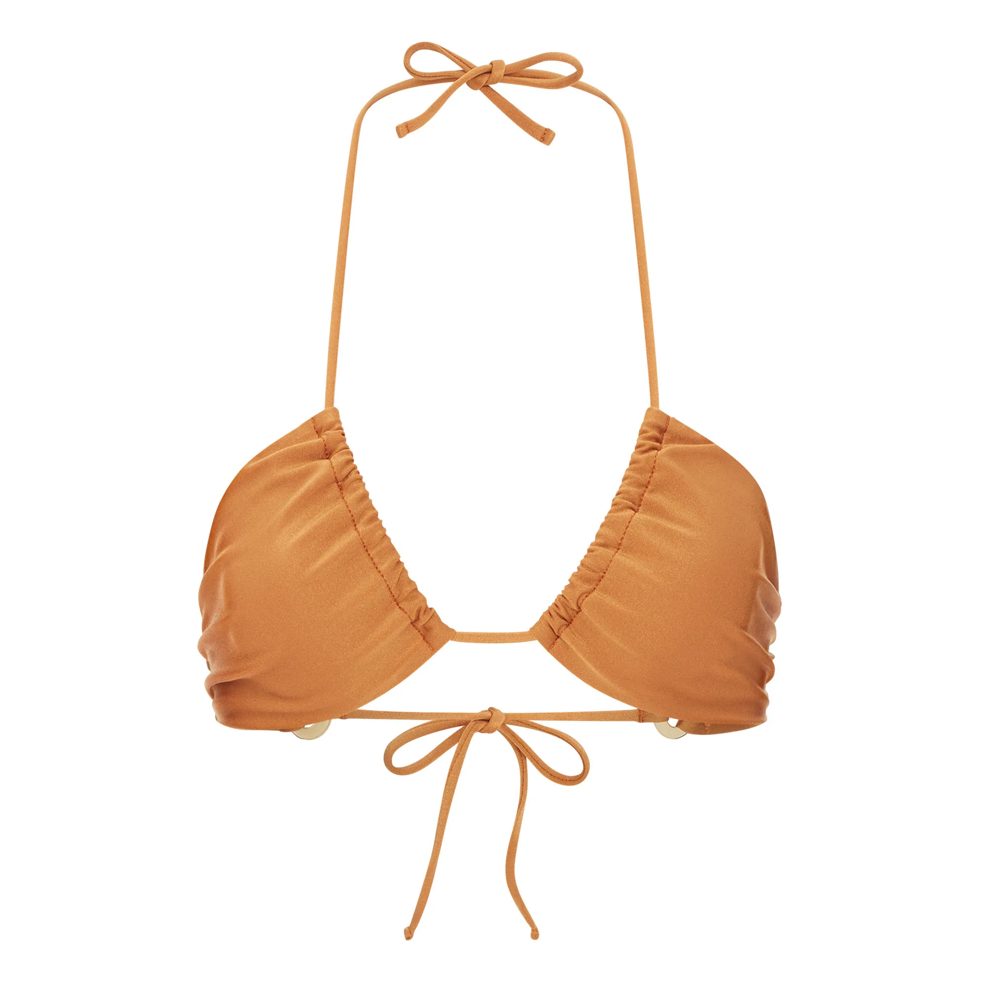 Alma Deia Copper Red Gathered Tie-Up Triangle Swimsuit