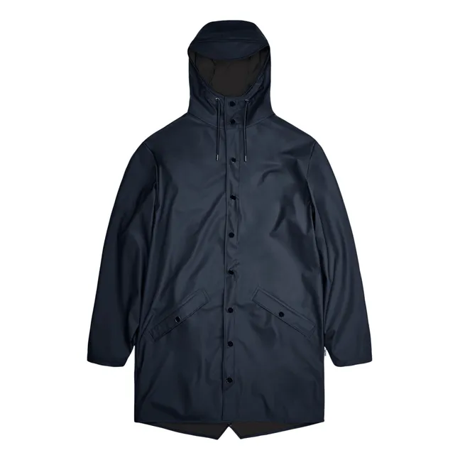 Unisex Long Waterproof Waxcoat | Navy blue