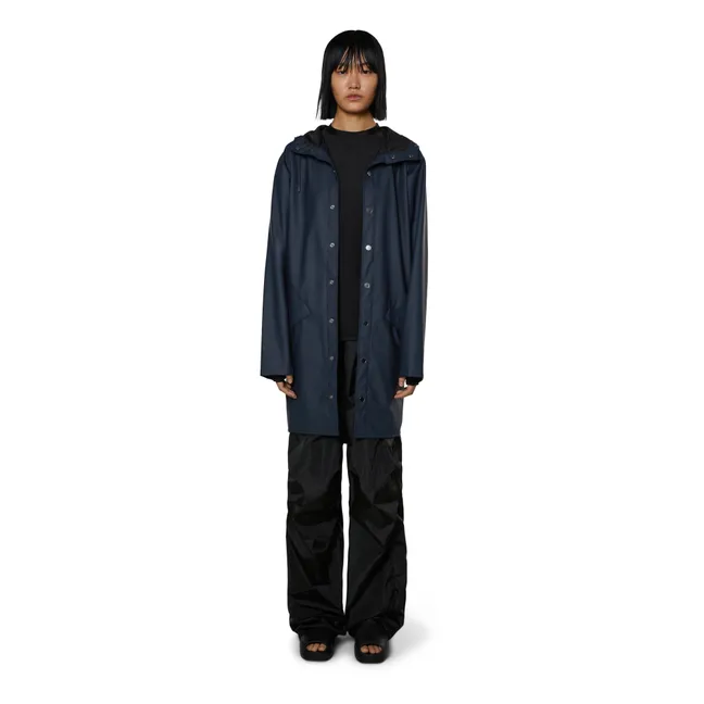 Unisex Long Waterproof Waxcoat | Navy blue