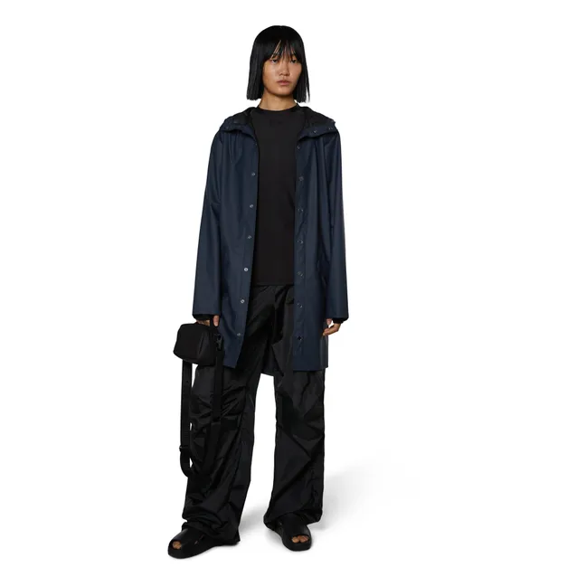 Unisex Long Waterproof Waxcoat | Navy blue