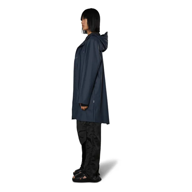 Unisex Long Waterproof Waxcoat | Navy blue