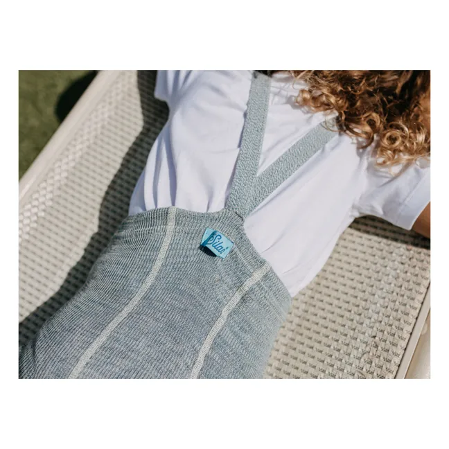 Pantalón con tirantes de algodón orgánico | Azul