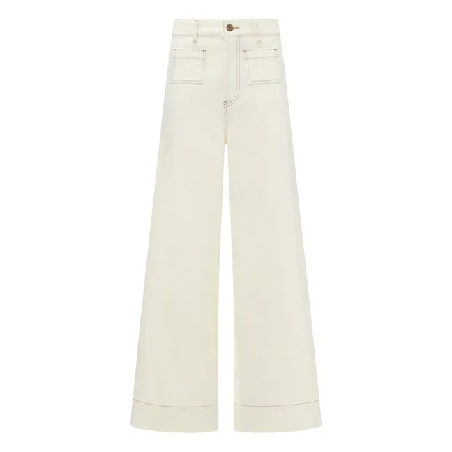 Jeans Flare in Cotone Organico Effile | Bianco