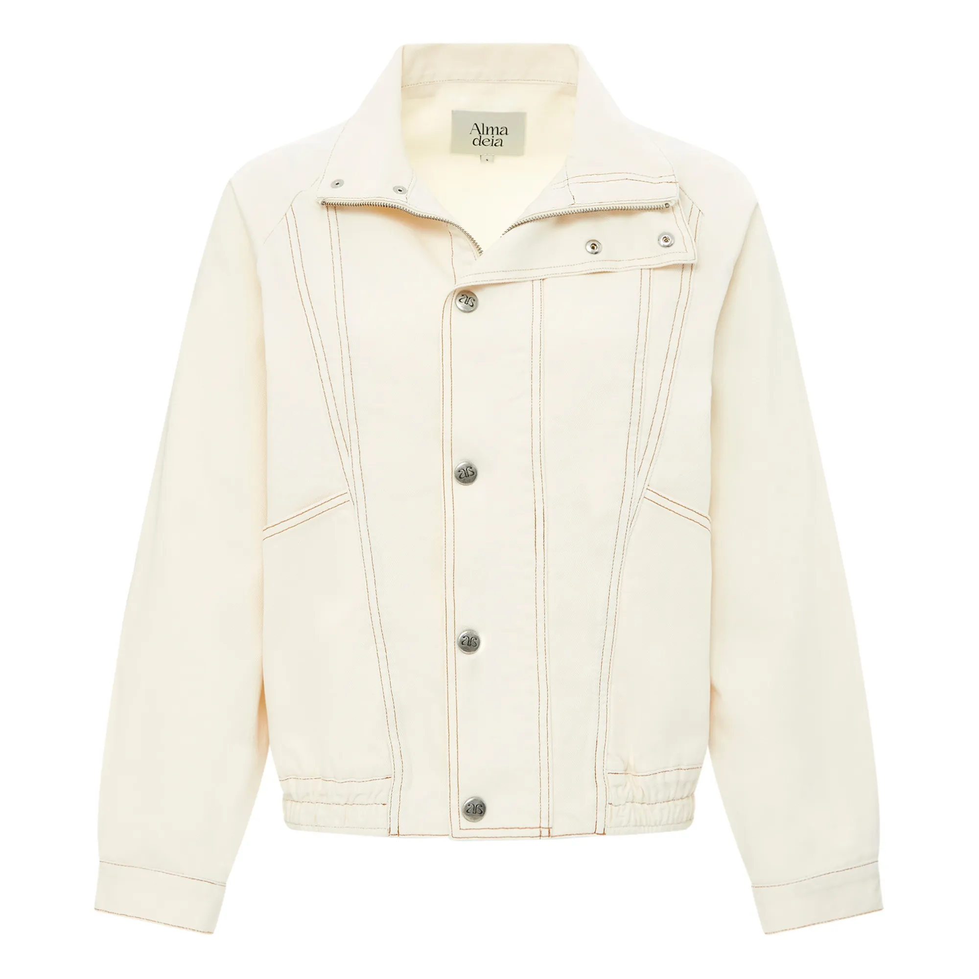 Alma Deia Off White Organic Cotton Denim Blouse