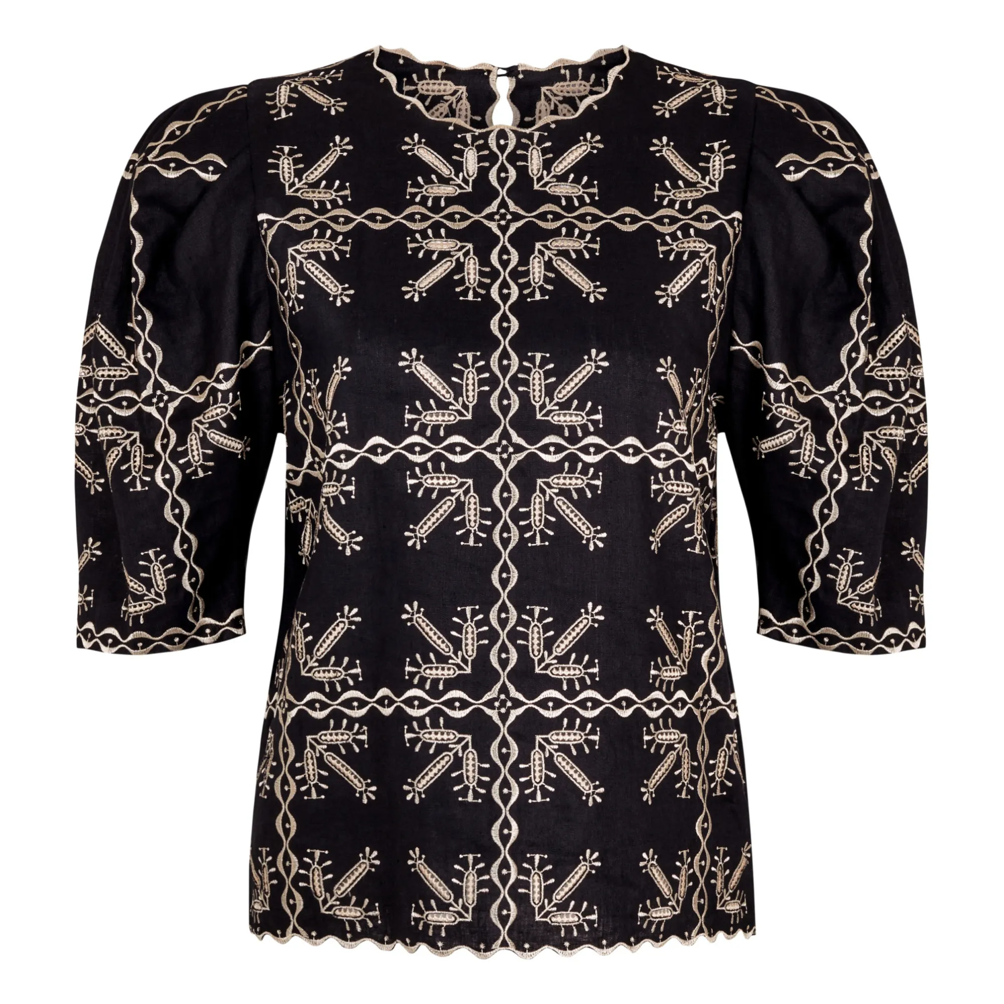 Magali Pascal Black Nanette Linen Blouse