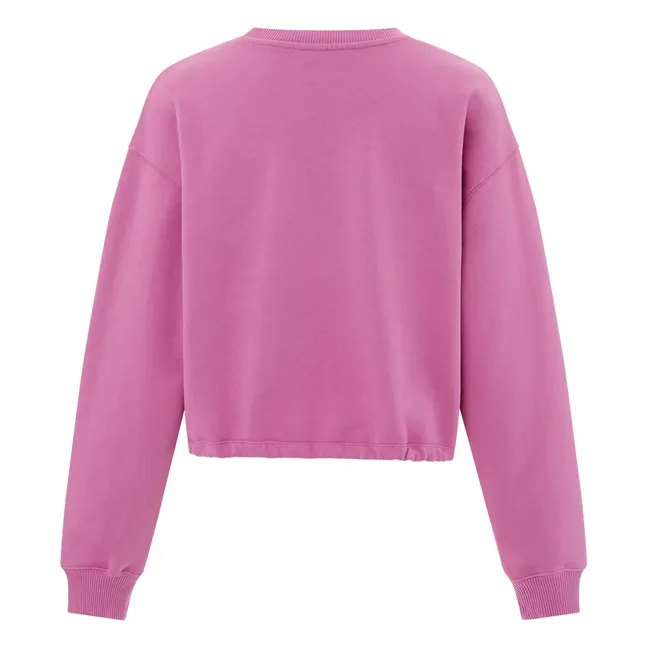 Women's Organic Fleece Tie-Up Sweatshirt | Candy pink