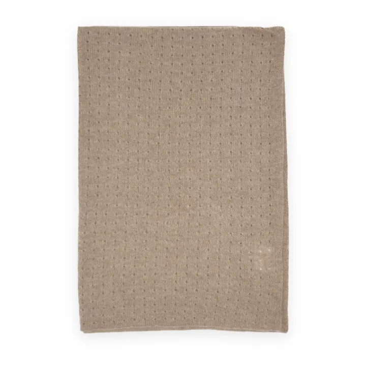 Organic Cotton Pointelle Blanket | Camel- Product image n°0