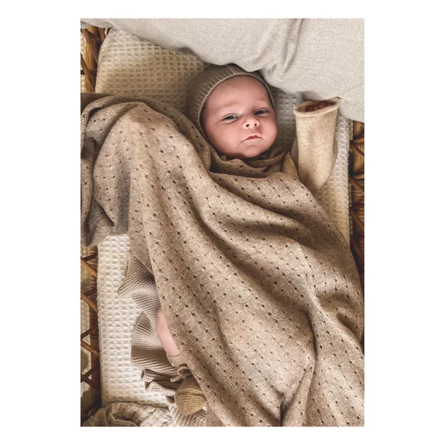 Organic Cotton Pointelle Blanket | Camel