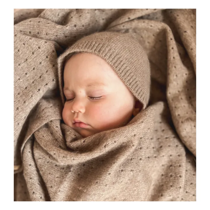 Organic Cotton Pointelle Blanket | Camel- Product image n°3