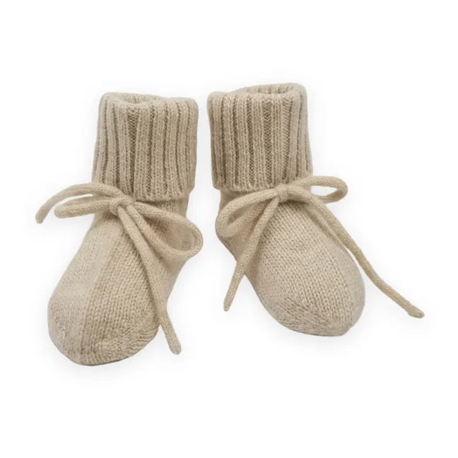 Babyschuhe Bio-Kaschmir Fold Down | Seidenfarben