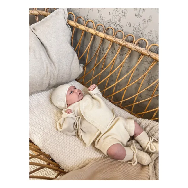 Set Bloomer + Strickjacke Herzausschnitt Bio-Kaschmir | Elfenbeinfarben