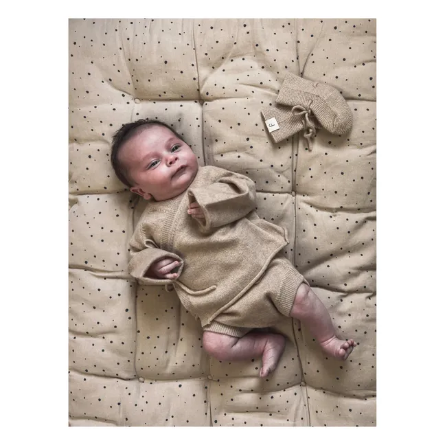 Set Bloomer + Strickjacke Herzausschnitt Bio-Kaschmir | Beige