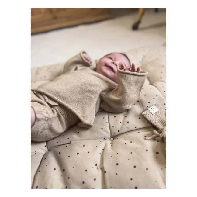 Set Bloomer + Strickjacke Herzausschnitt Bio-Kaschmir | Beige