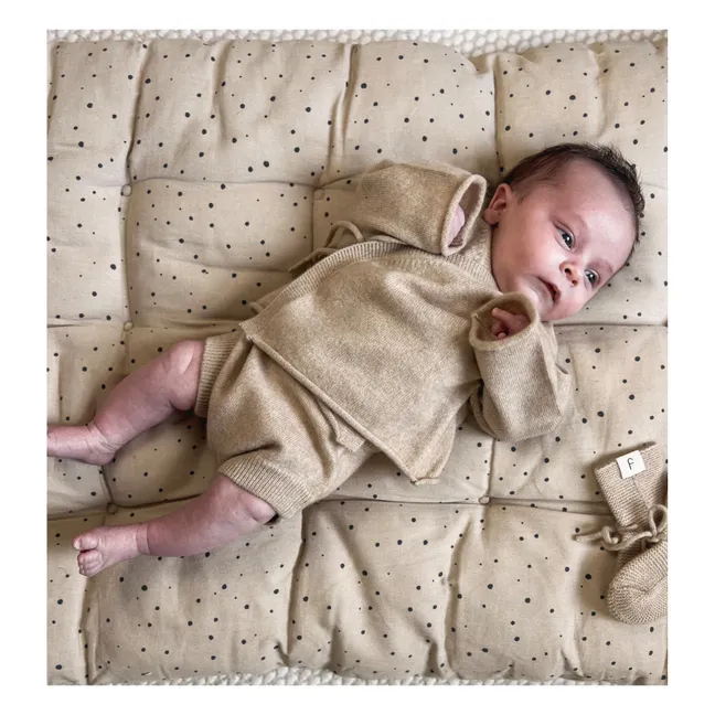 Set Bloomer + Strickjacke Herzausschnitt Bio-Kaschmir | Beige